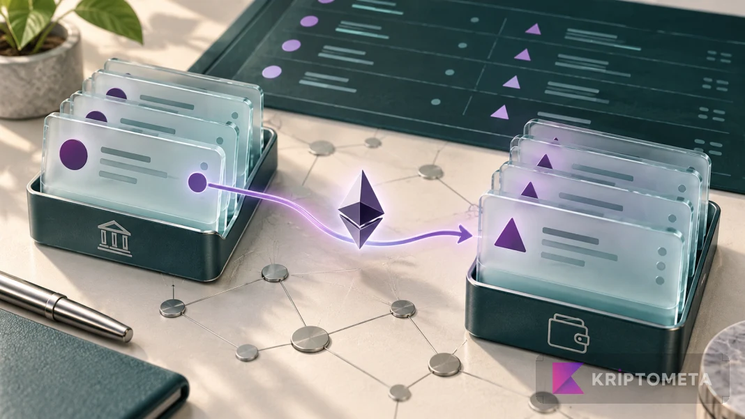 Conceptual illustration of matching exchange and wallet records around an Ethereum transfer