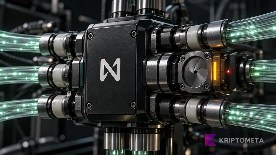 NEAR simgeli metal bağlantı modülünde kapalı güvenlik geçidi ve optik hatlar