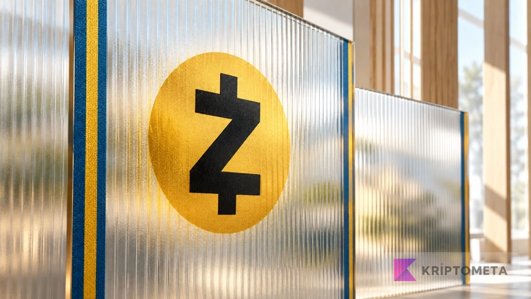 İsveç renkleri ve mahremiyet camıyla Zcash ETP erişimini anlatan kavramsal illüstrasyon